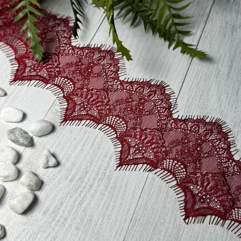 Мереживо французьке J73087 11 см. (10*3 м.), бордовий