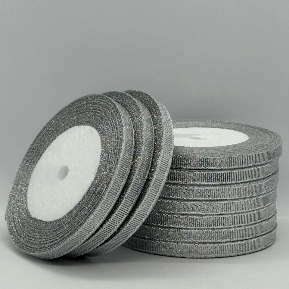 Тасьма парчева 0,6 см (10*25 ярдів/22,75 м.), срібло (silver)