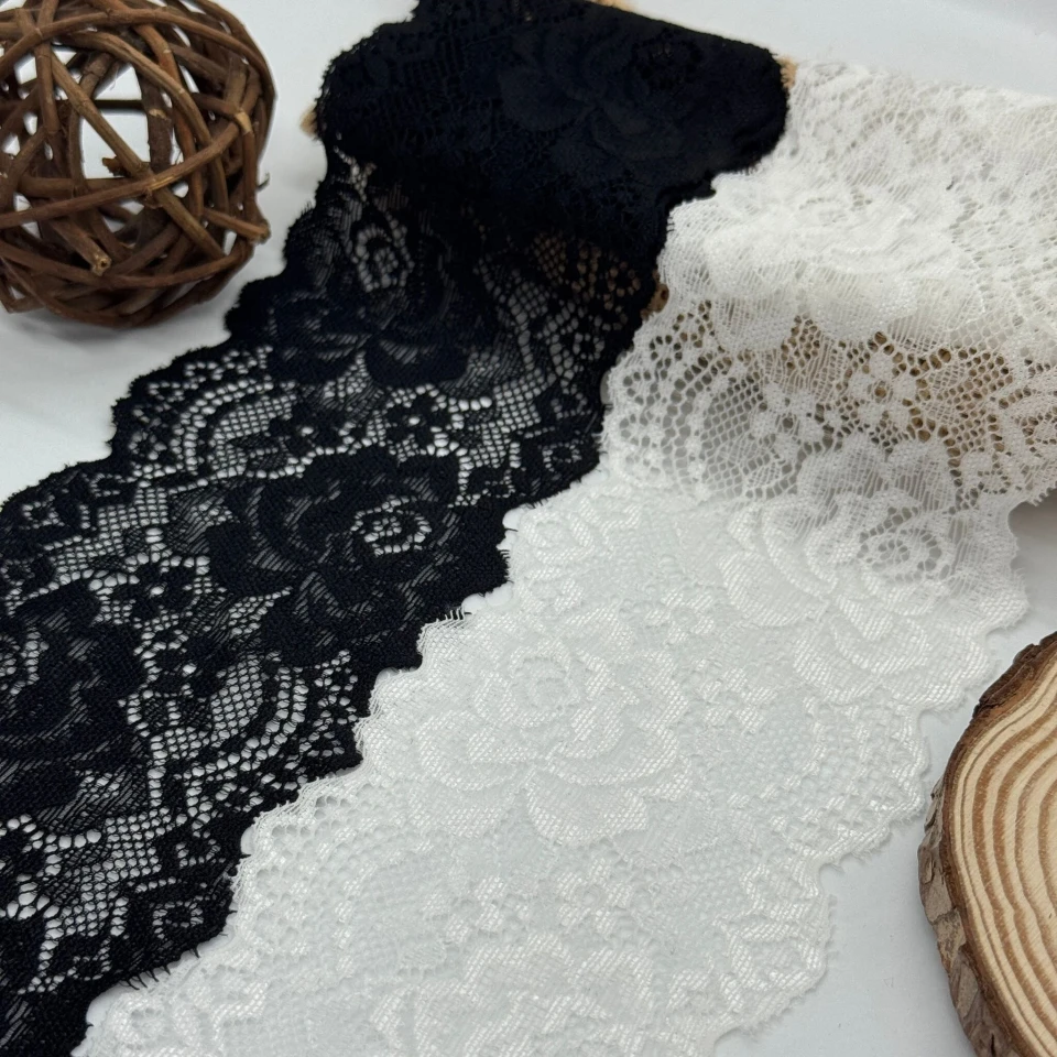 Мереживо стрейч B85012 (272 ярда), чорний