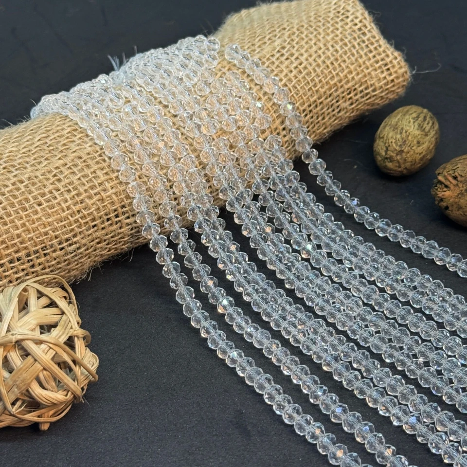 Хрусталь на нитці 6 мм (10*83 шт.), М001 прозорий
