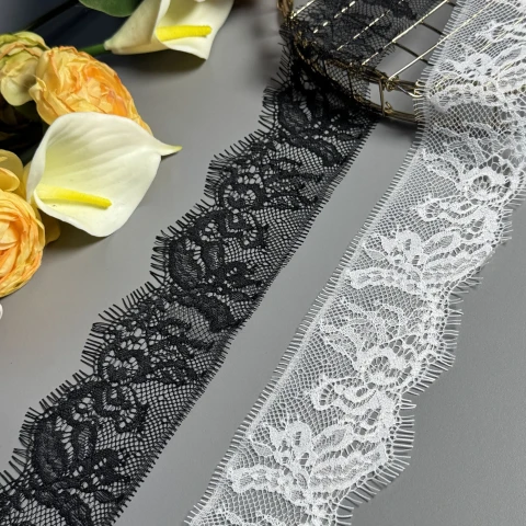 Мереживо французьке J73098 6 см. (20*3 м.), теплий білий