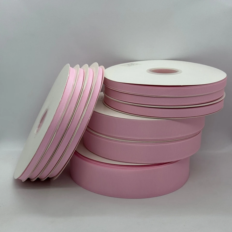 Стрічка репс 0.65 см (33*100 ярдів/91 м.), 1138 рожеве мереживо