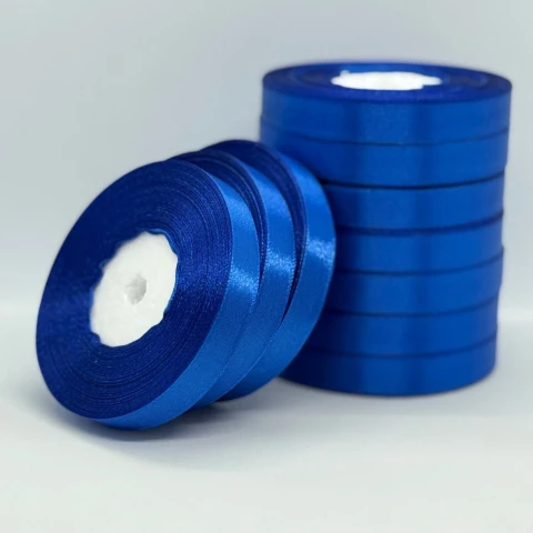 Стрічка атласна 1.2 см (10*36 ярдів), 122 електрик