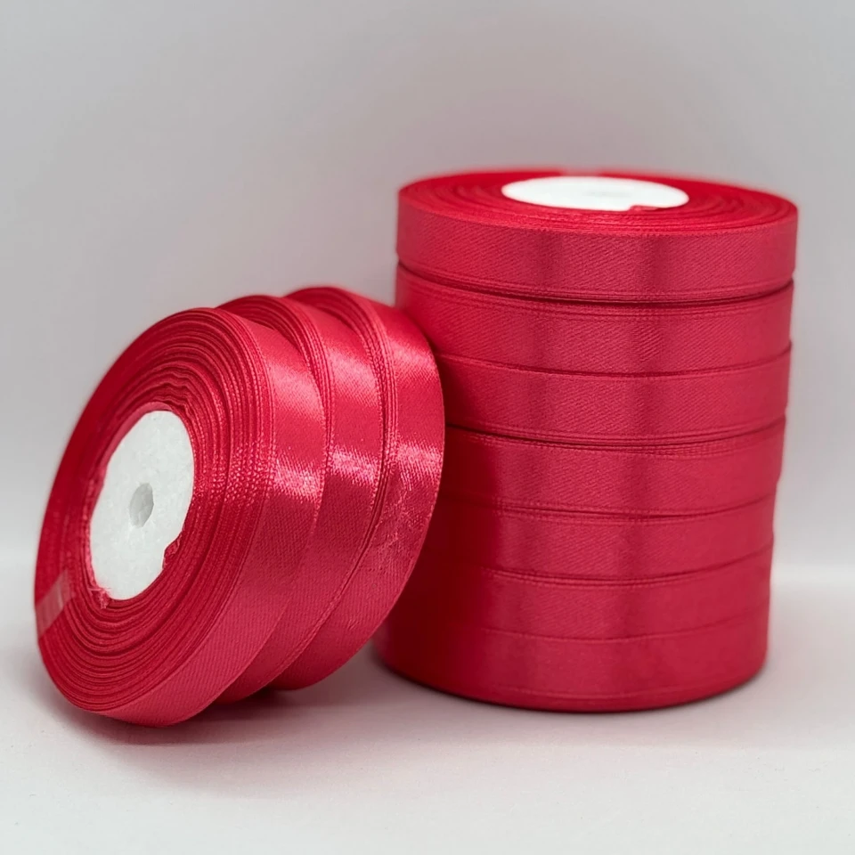 Стрічка атласна 1.2 см (10*36 ярдів), 129 кораловий