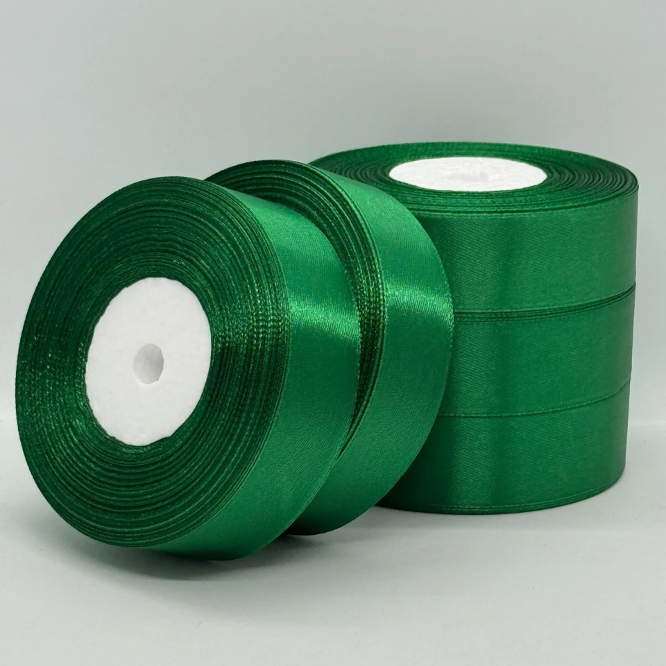 Стрічка атласна 2.5 см (5*36 ярдів), 127 зелений гай