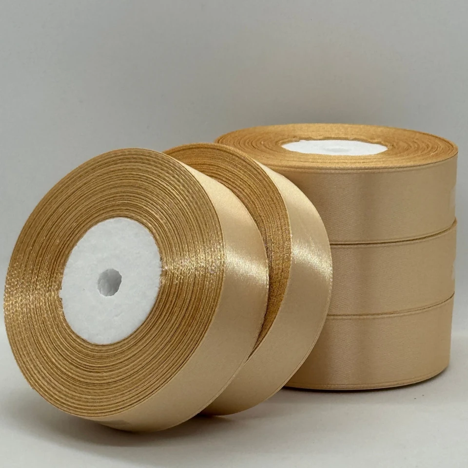 Стрічка атласна 2.5 см (5*36 ярдів), 155 бежевий