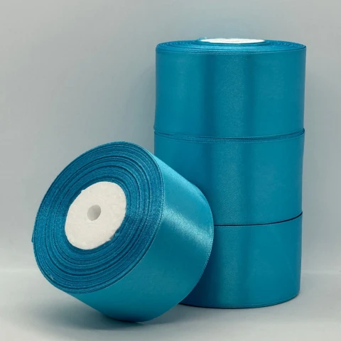 Стрічка атласна 5 см (4*36 ярдів), 20 синій бірюза