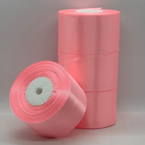 Стрічка атласна 5 см (4*36 ярдів), 66 блідий рожевий