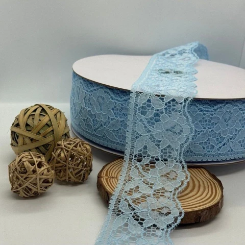 Мереживо поліестр кольорове 101 6 см (100 ярдів/91 м.), 7 блакитний