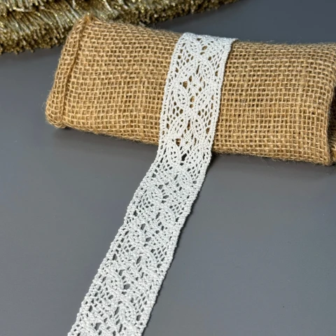 Мереживо макраме 8555 3 см. (200 ярдів/182,8 м.), молочний