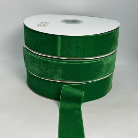 Стрічка оксамит 3.8 см (25 ярдів/22,75 м.), 37 зелена трава