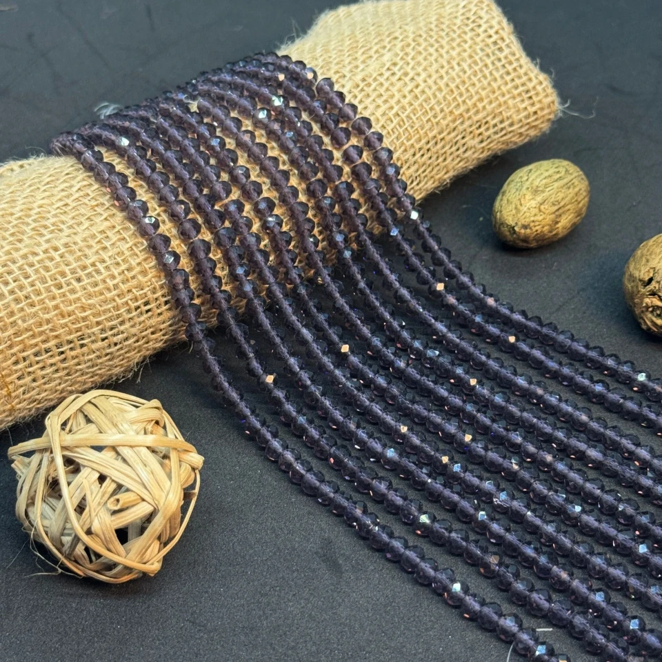 Хрусталь на нитці 6 мм (10*83 шт.), М020 сливовий