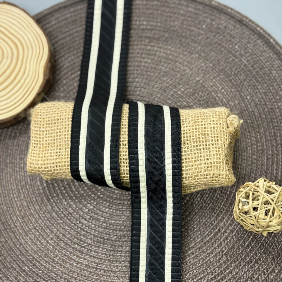 Лампас трикотажний D#1 4 см (50 м), C:6 чорний