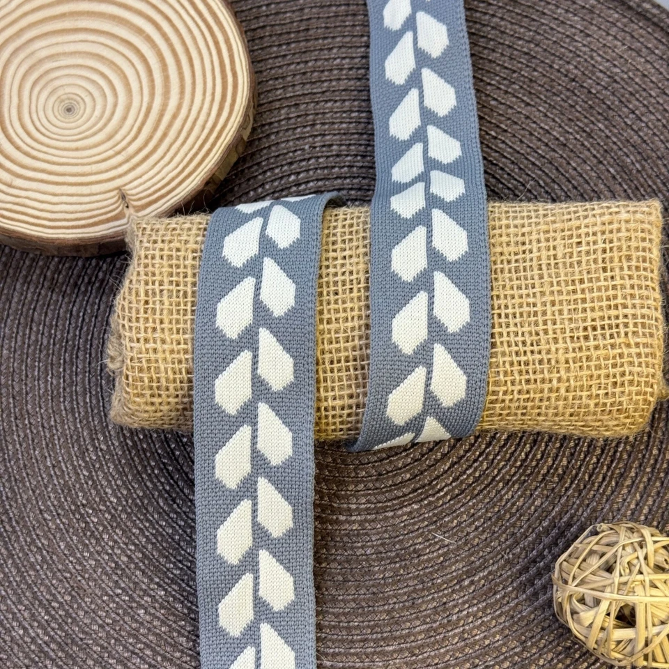 Лампас трикотажний D#3 3.5 см (50 м), C:5 світло сірий